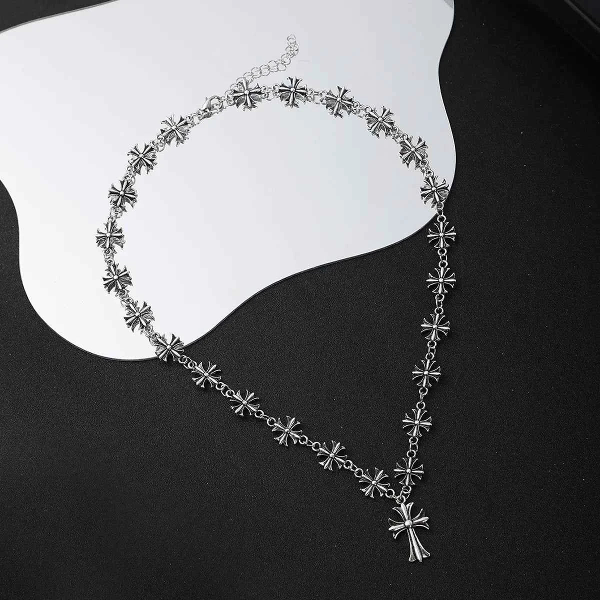 Elegant Alloy Cross Pendant Necklace