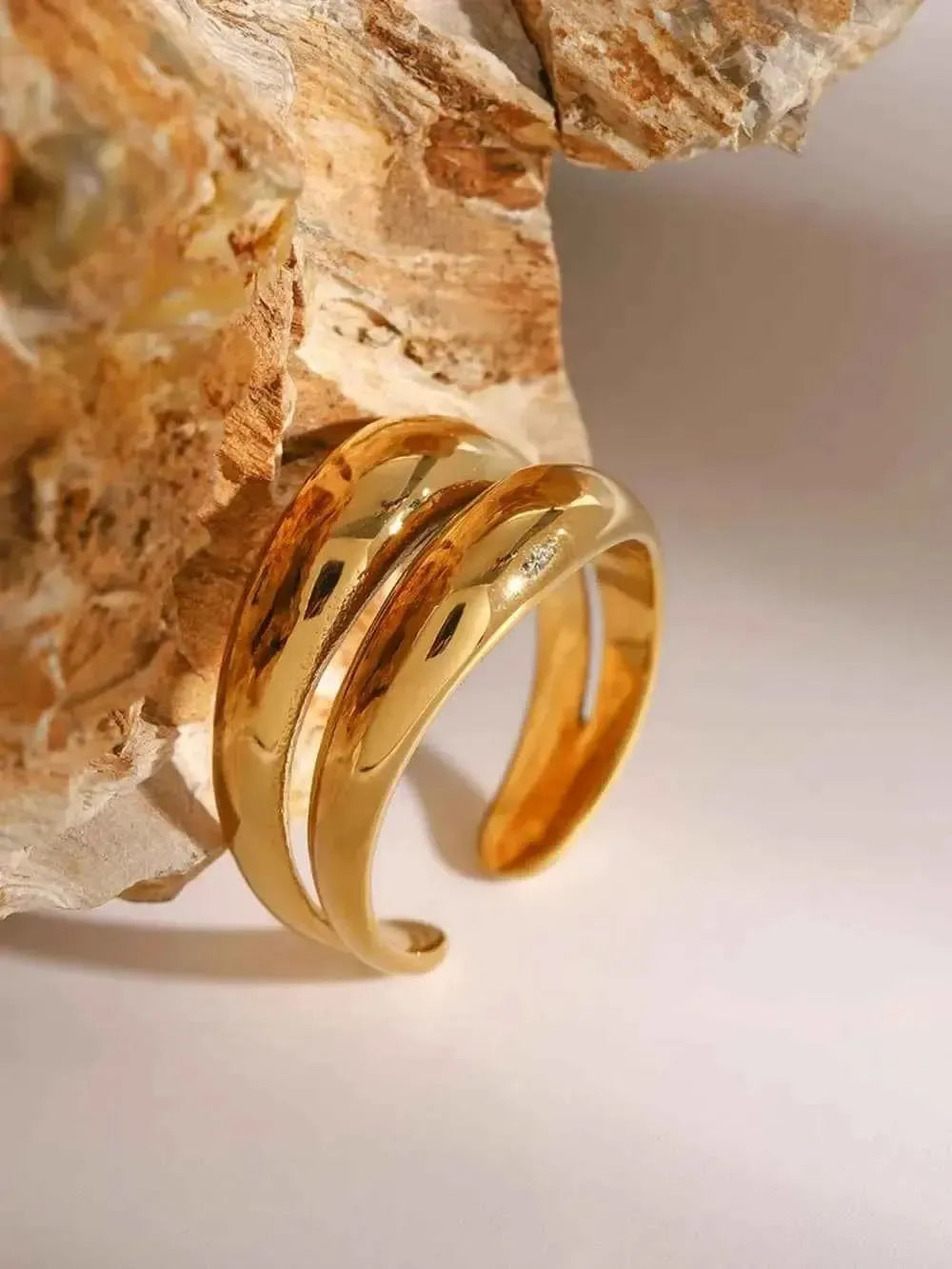 Stainless Steel Ring – Modern Layered Style