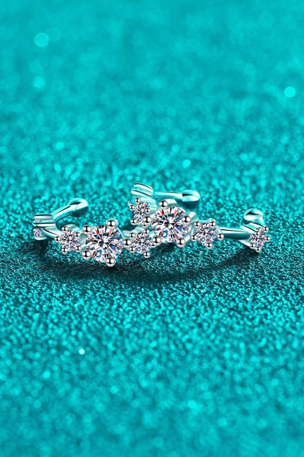 Sleek Sparkle: Moissanite Cuff Earrings