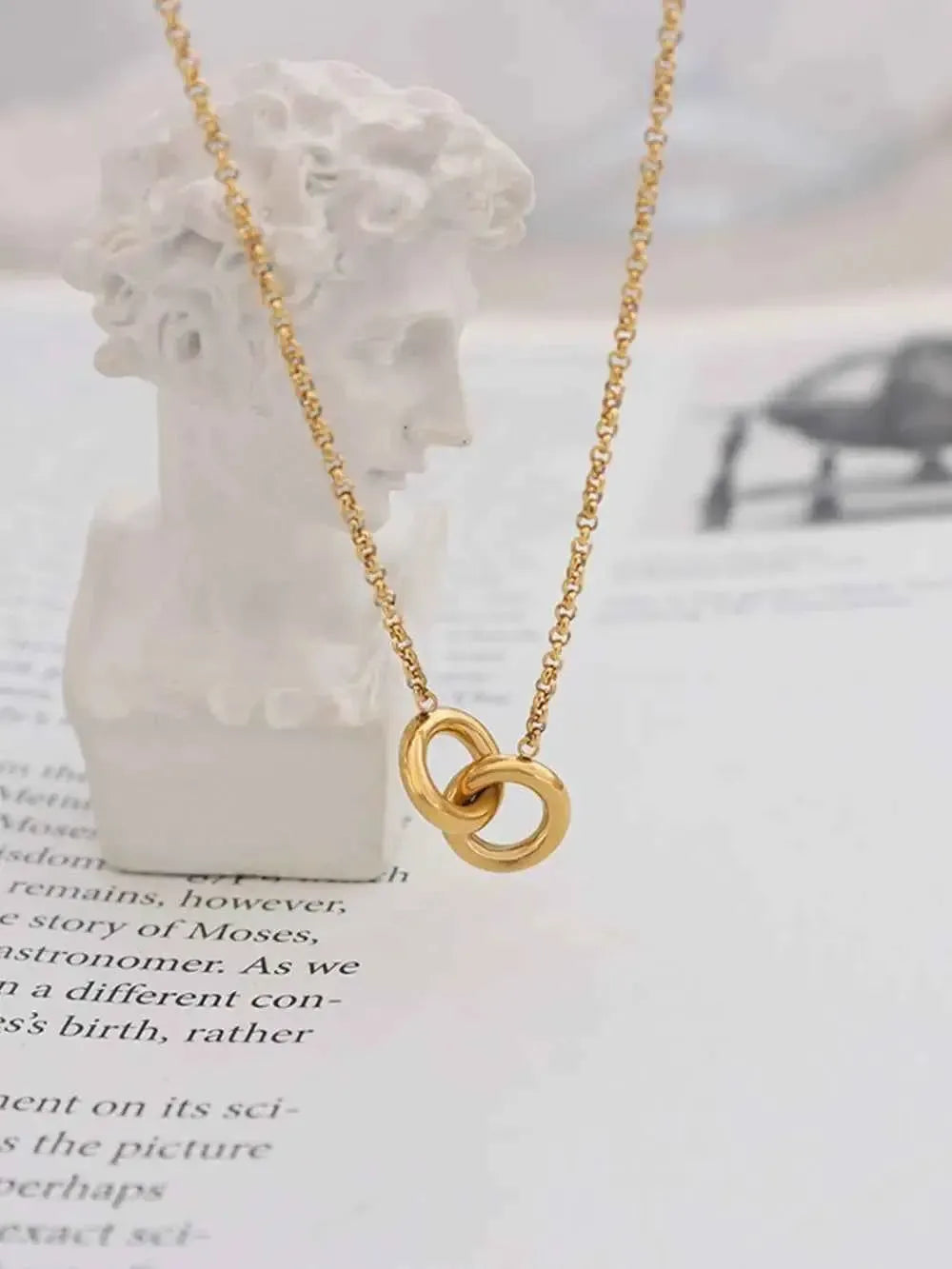 Bold Hoop Pendant Titanium Steel Necklace