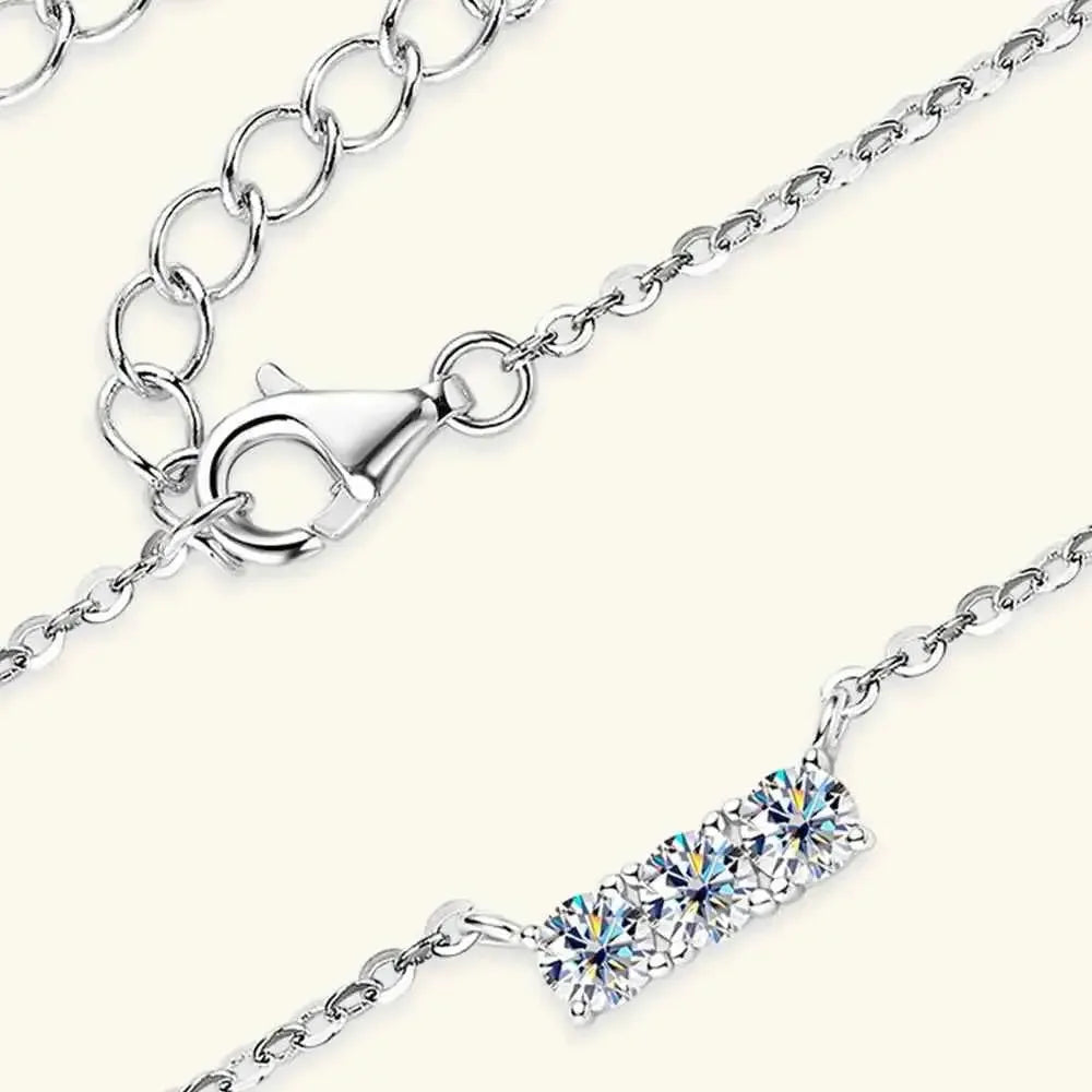 Moissanite Bar Pendant Necklace