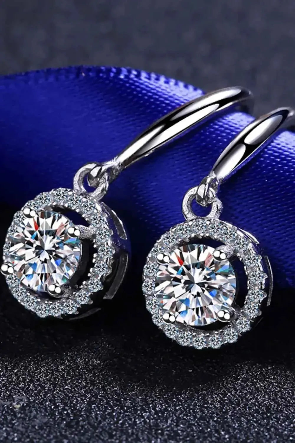 1 Carat Moissanite Drop Earrings