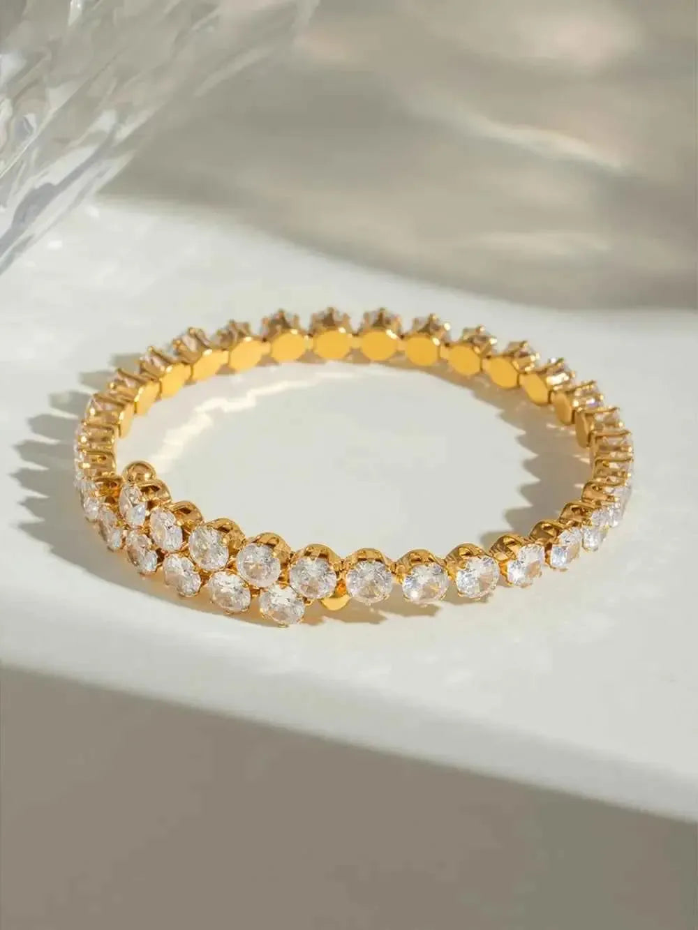 Dainty Zircon Accent Gold Bracelet