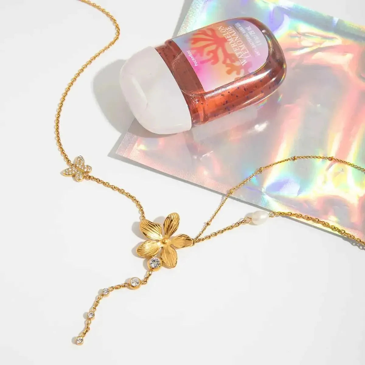 Golden Bloom - 3-Piece Layered Flower Necklace Set
