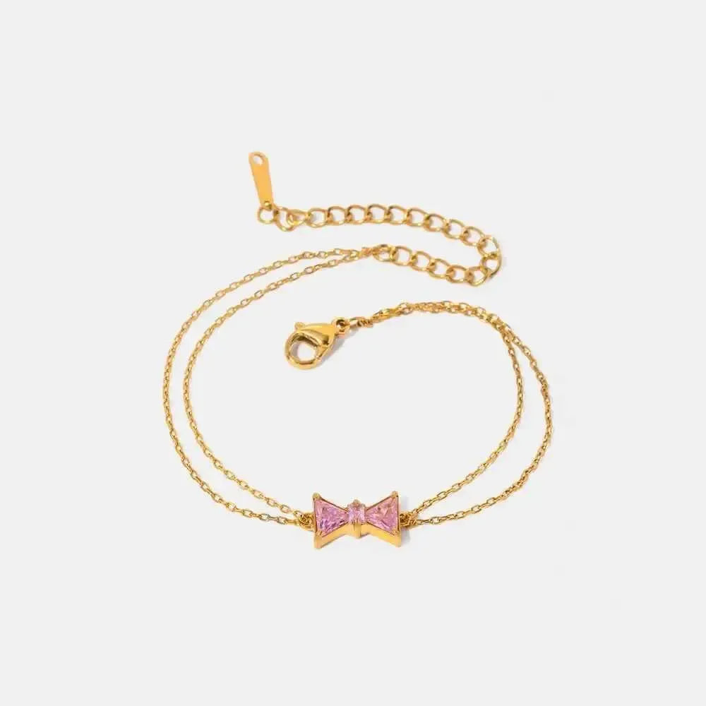 Sparkling Bow Charm Bracelet