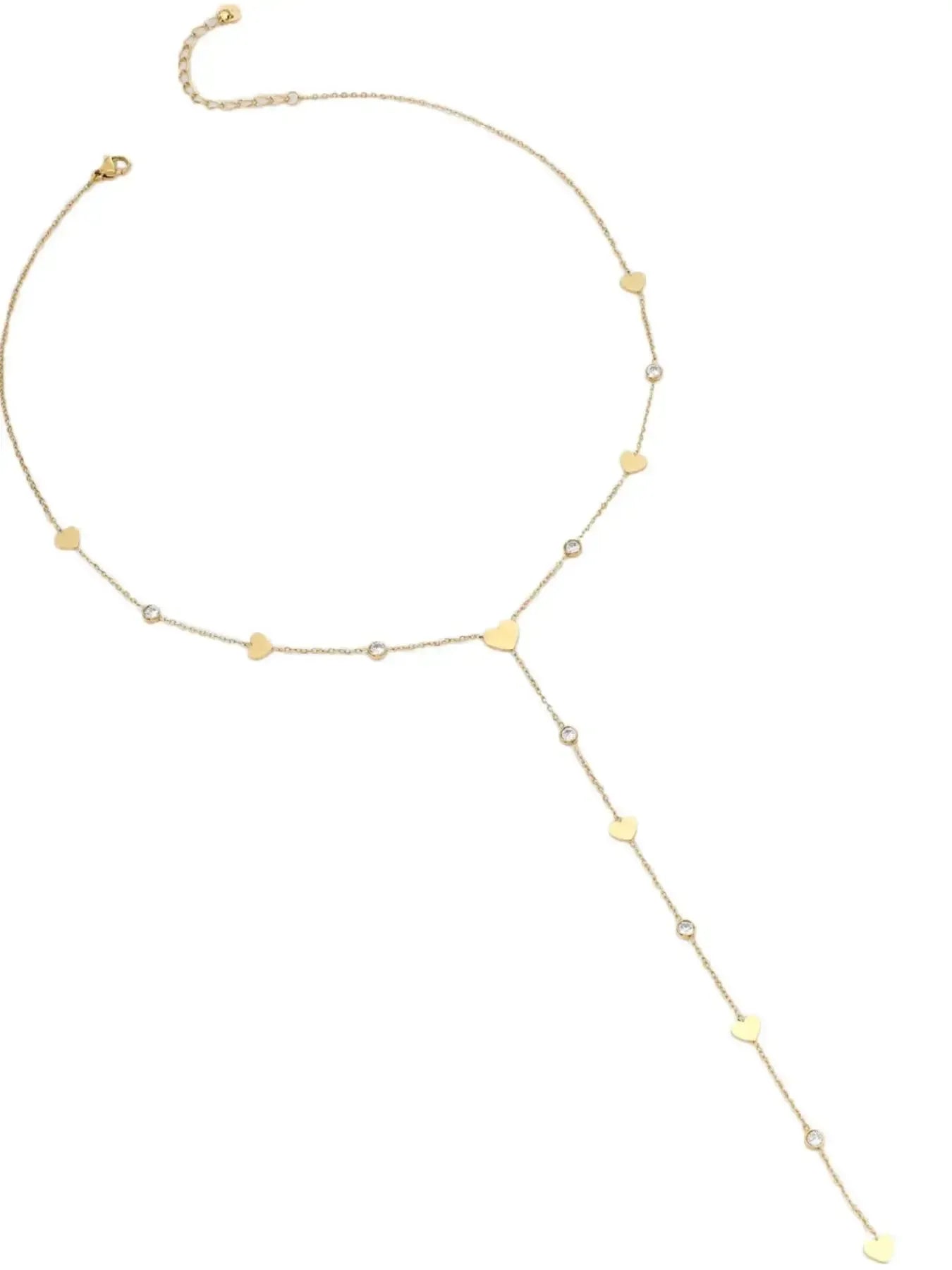 18K Gold‑Plated Heart Zircon Necklace