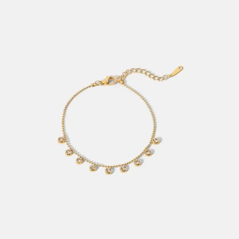 Gold-Plated Zircon Stainless Steel Bracelet