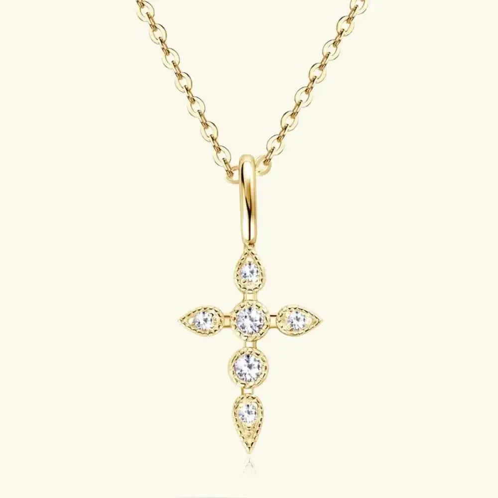 Sterling Silver Moissanite Cross Pendant