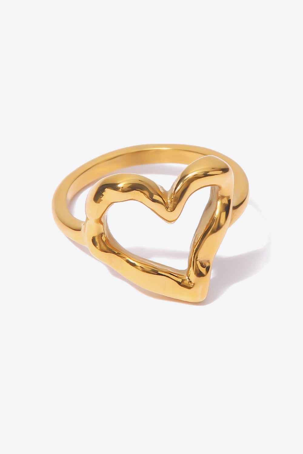Gold Heart-Shaped Ring for Women