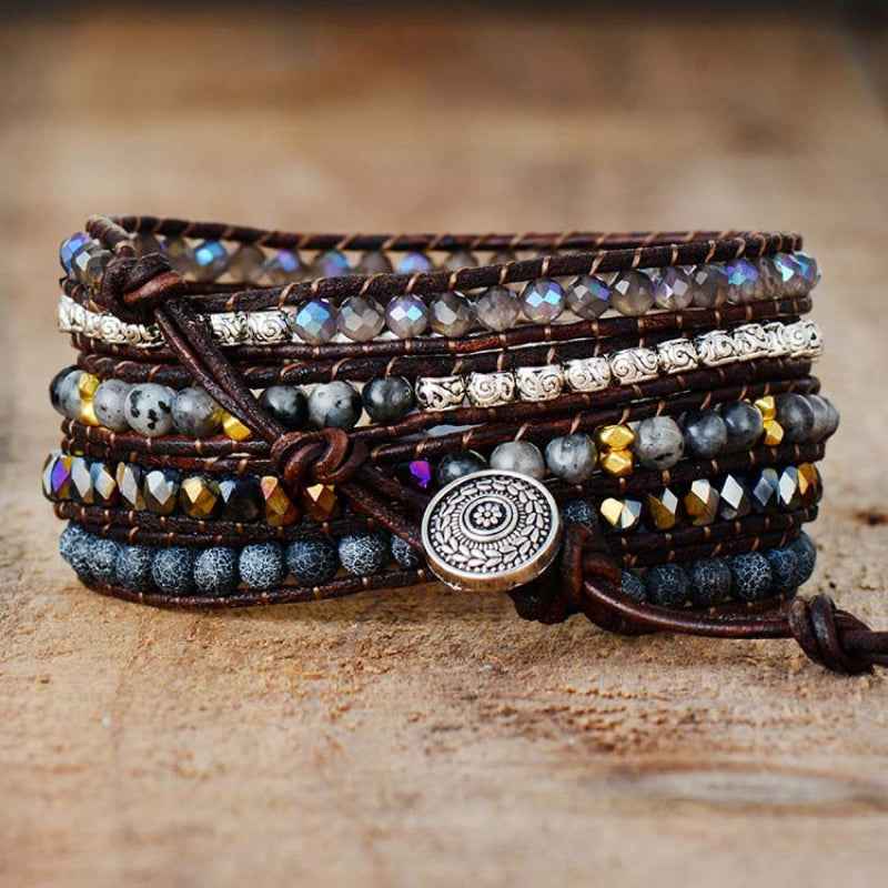 Earth-Tone Agate Bead Bracelet