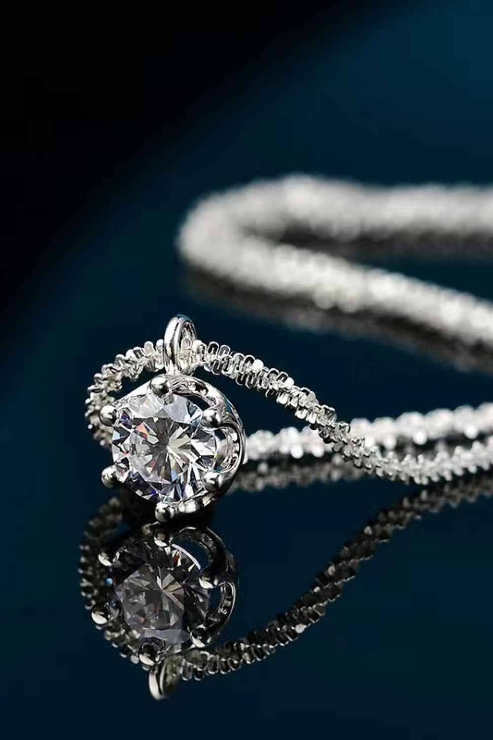 Sparkling Moissanite Solitaire Necklace