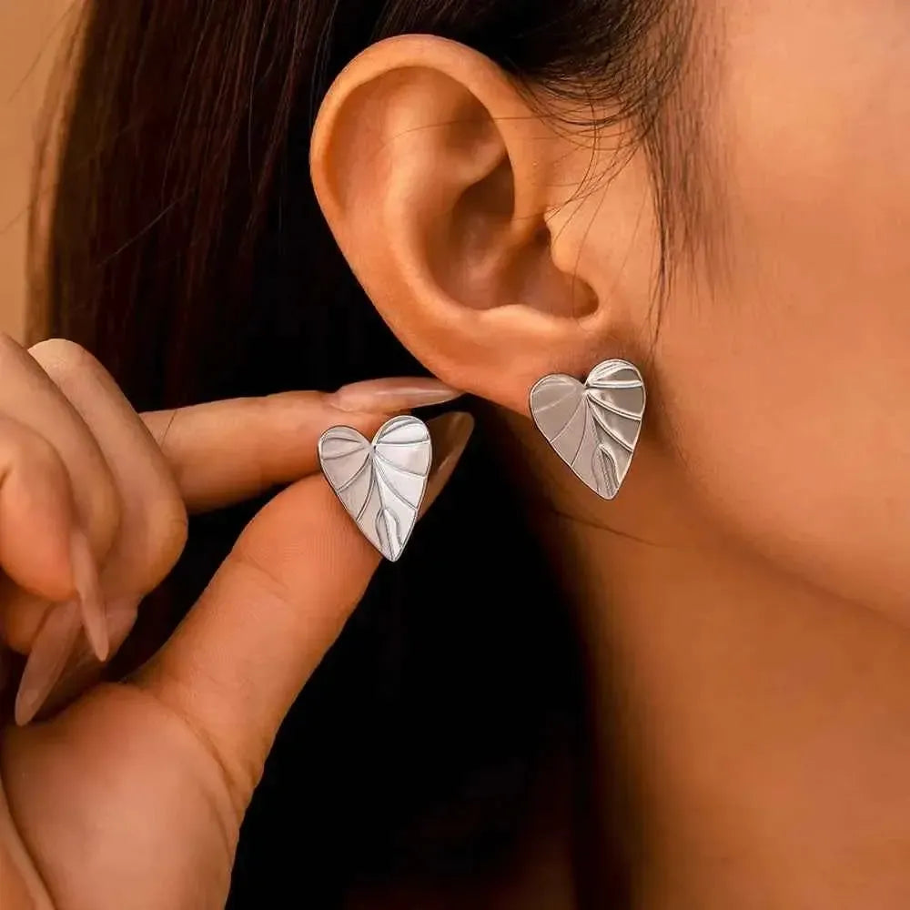 Nature-Inspired Stainless Stud Earring