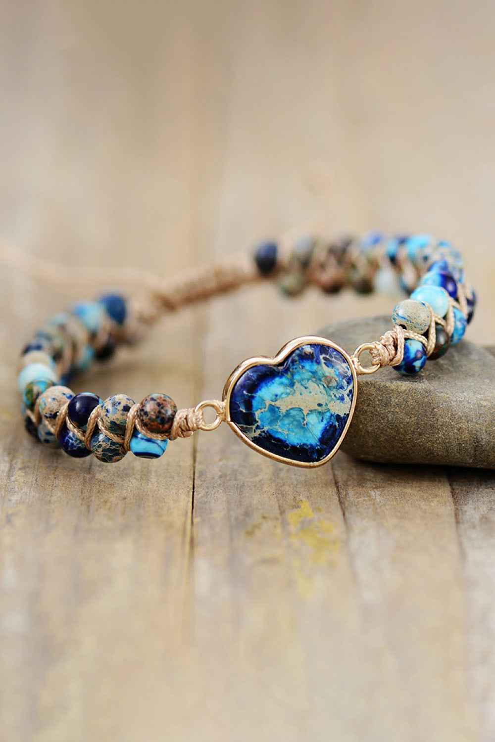 Heart-Shaped Natural Stone Bracelet