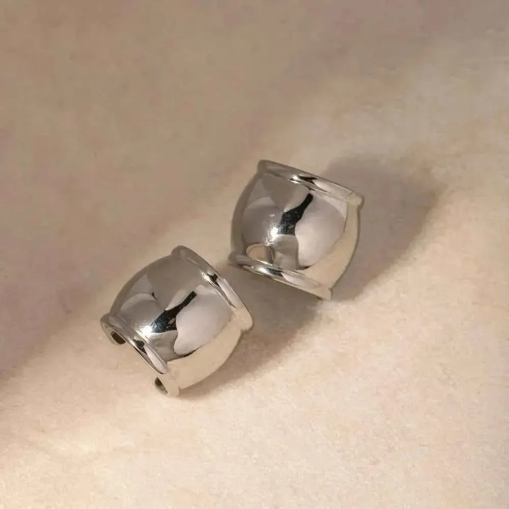 Bold Open Hoop Stainless Earrings