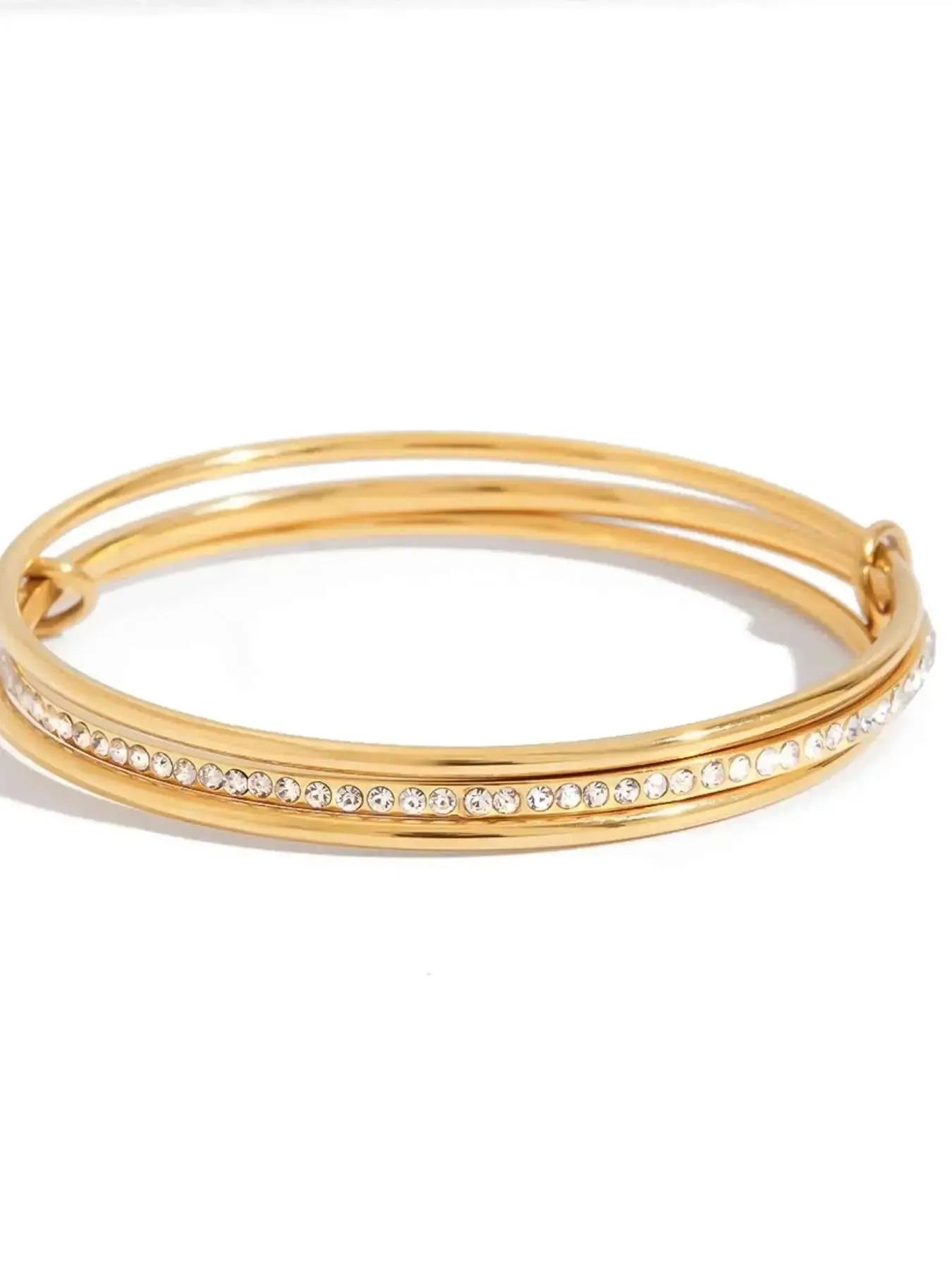 Twisted Gold Bracelet With Crystals