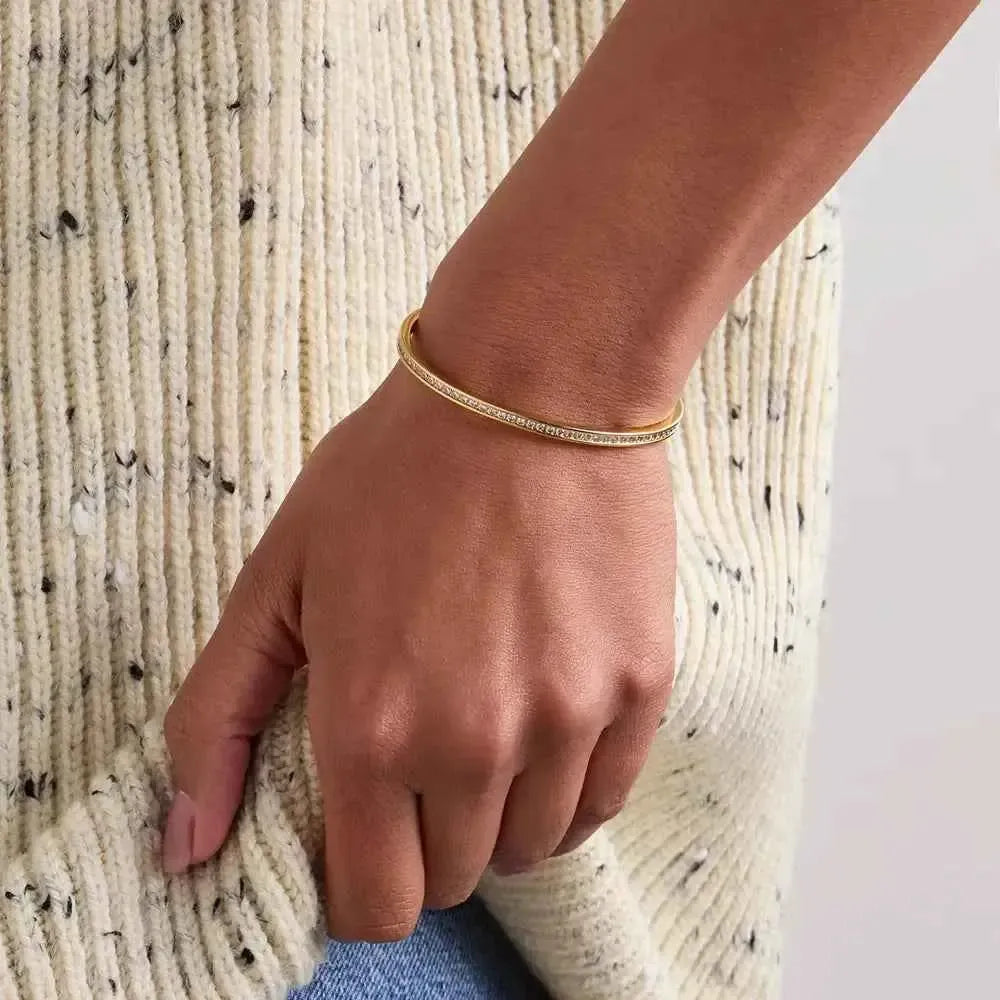 Lightweight Gold Zircon Chain Bracelet