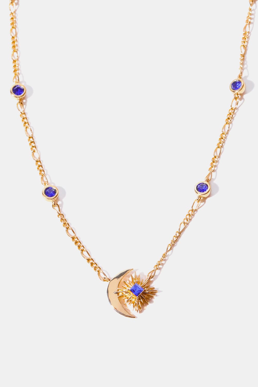 Modern Moon Star Zircon Pendant