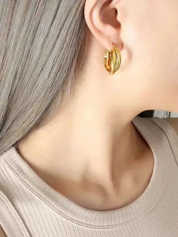 Bold Gold Titanium Small Hoops