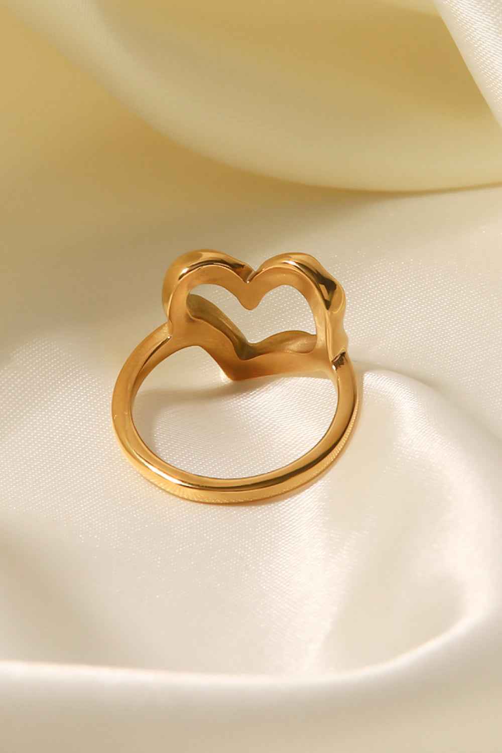 Gold Heart-Shaped Ring for Women