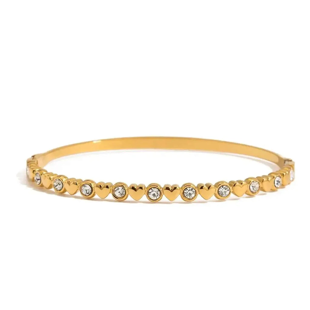 5‑Piece Gold & Zircon Bracelet Set