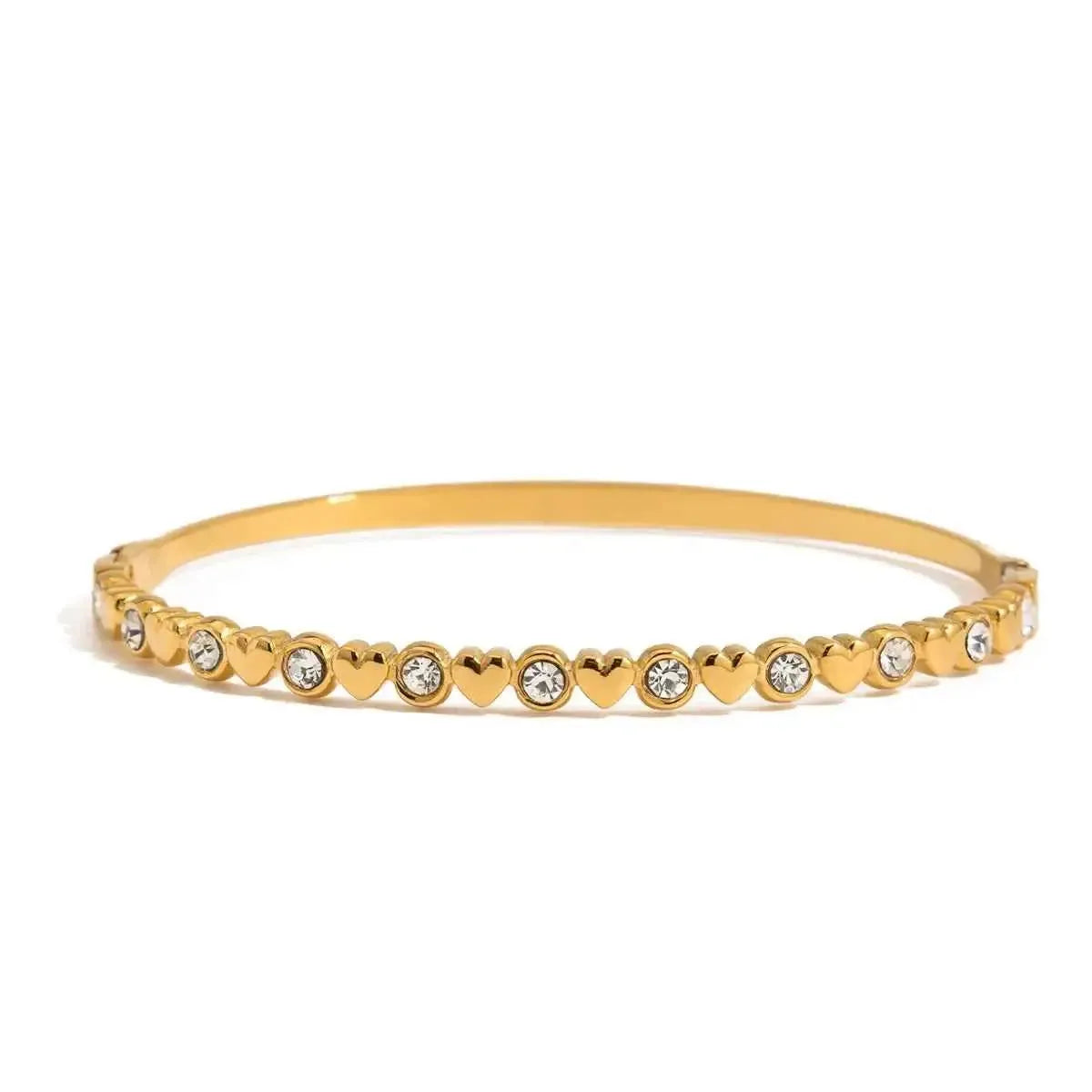 5‑Piece Gold & Zircon Bracelet Set