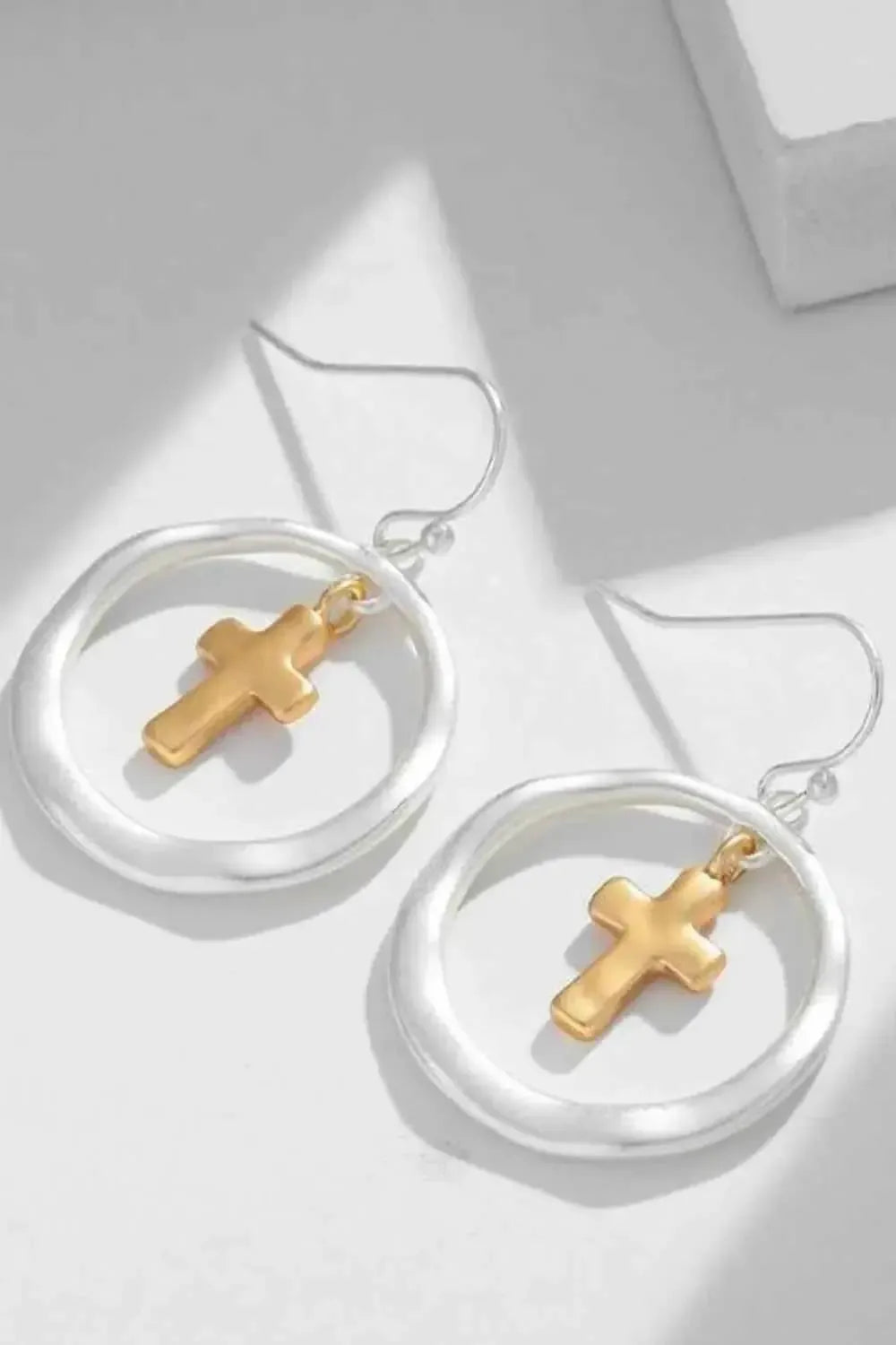 Modern Cross Dangle Earrings