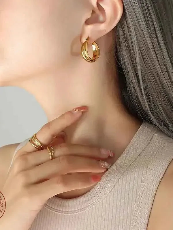 Bold Gold Titanium Small Hoops