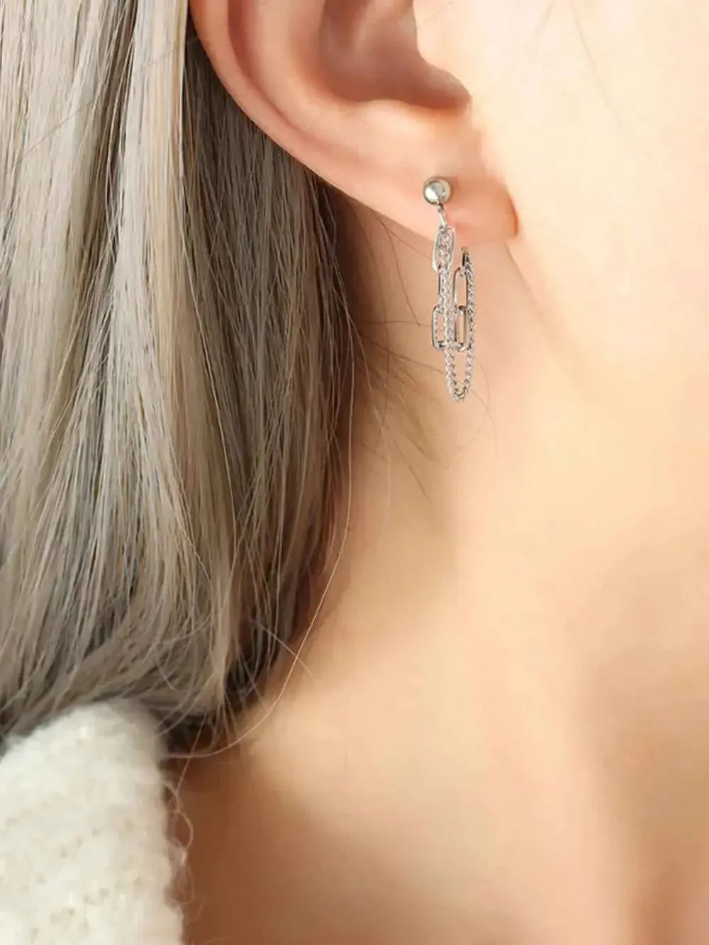 Bold Double Chain Statement Earrings