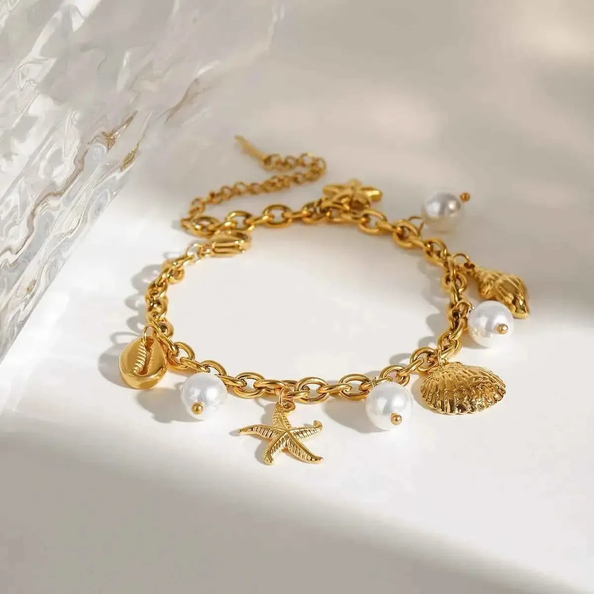 Ocean Theme Shell & Starfish Bracelet