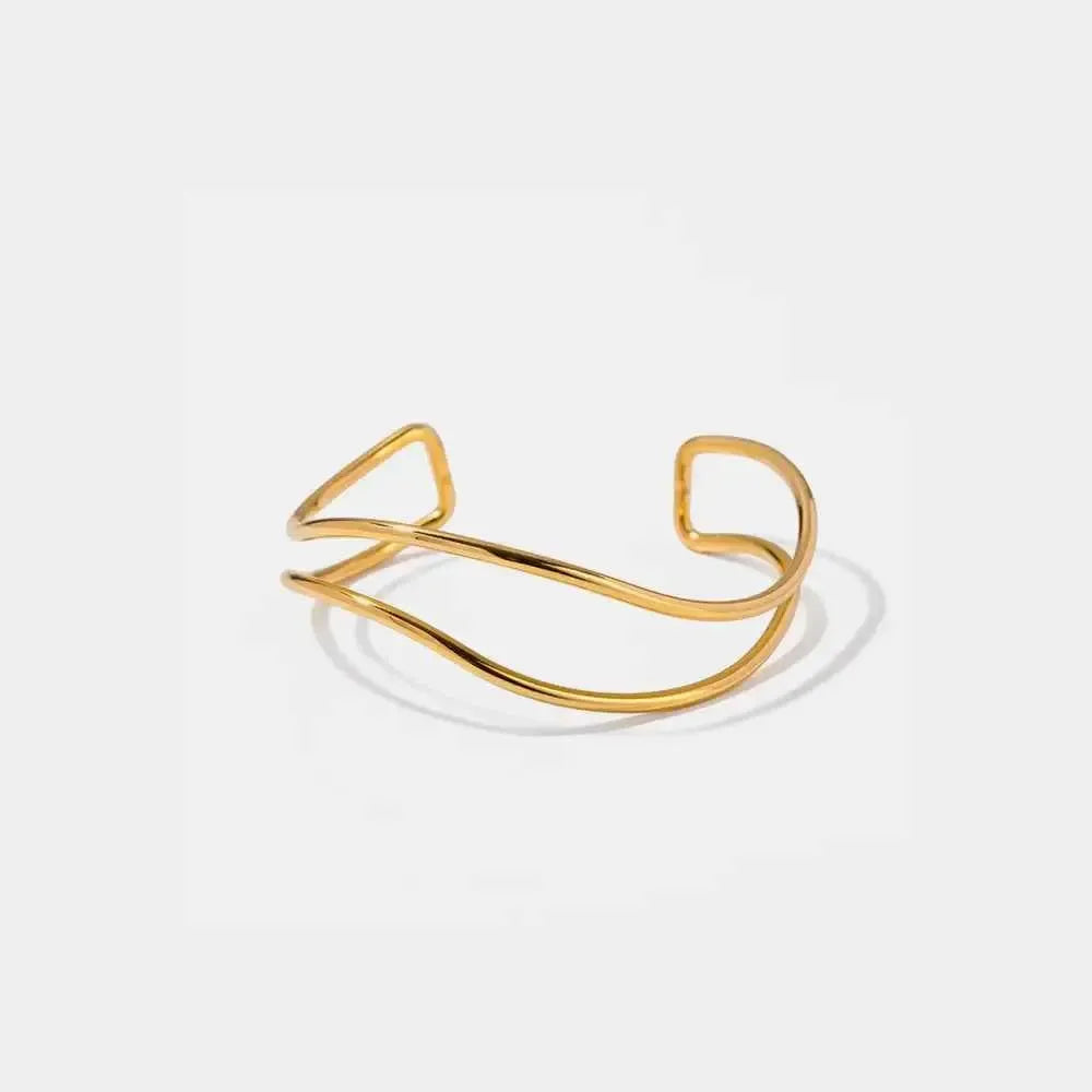 Chic Polished Steel Minimalist Bangle