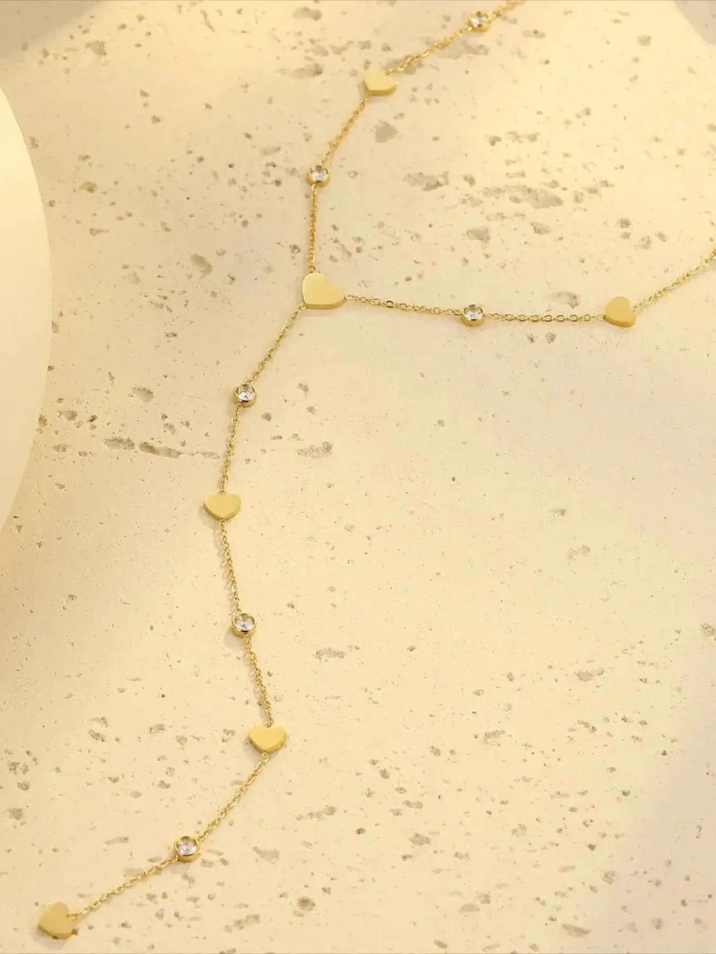 18K Gold‑Plated Heart Zircon Necklace