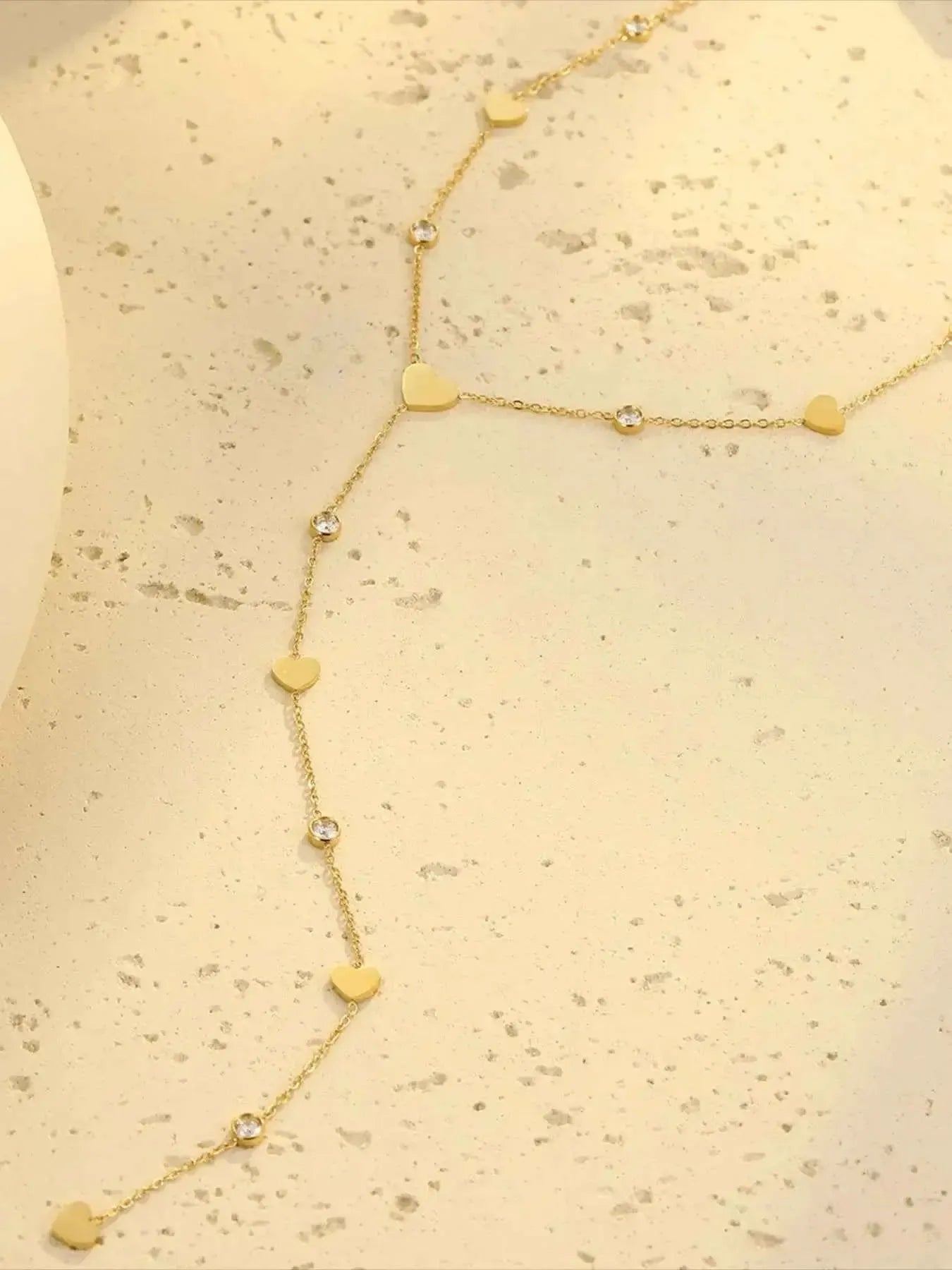 18K Gold‑Plated Heart Zircon Necklace