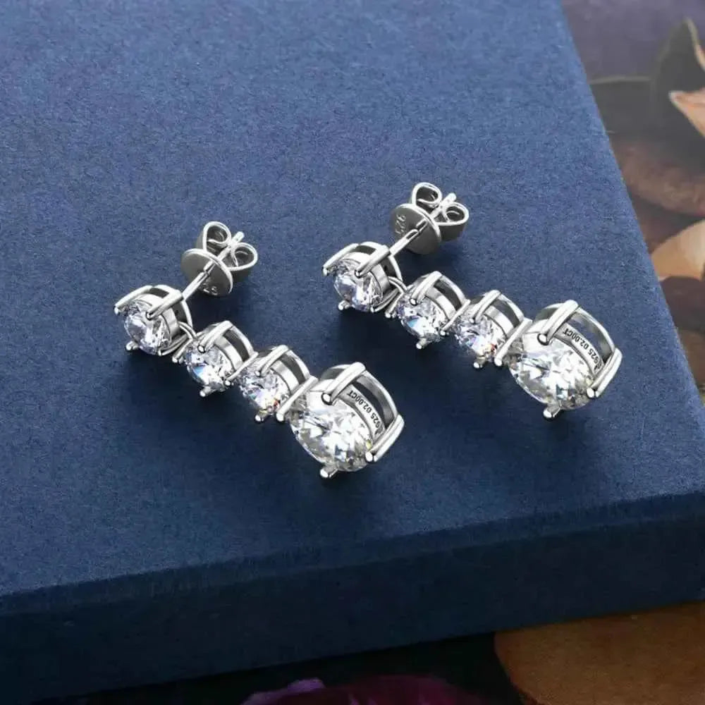 Elegant 925 Moissanite Stud Earrings