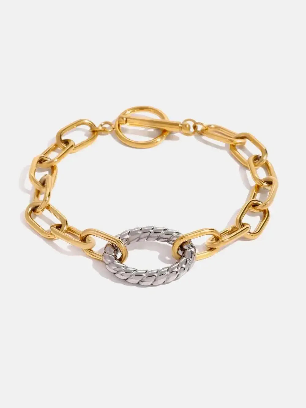 Mixed Metal Stainless Chain Bracelet