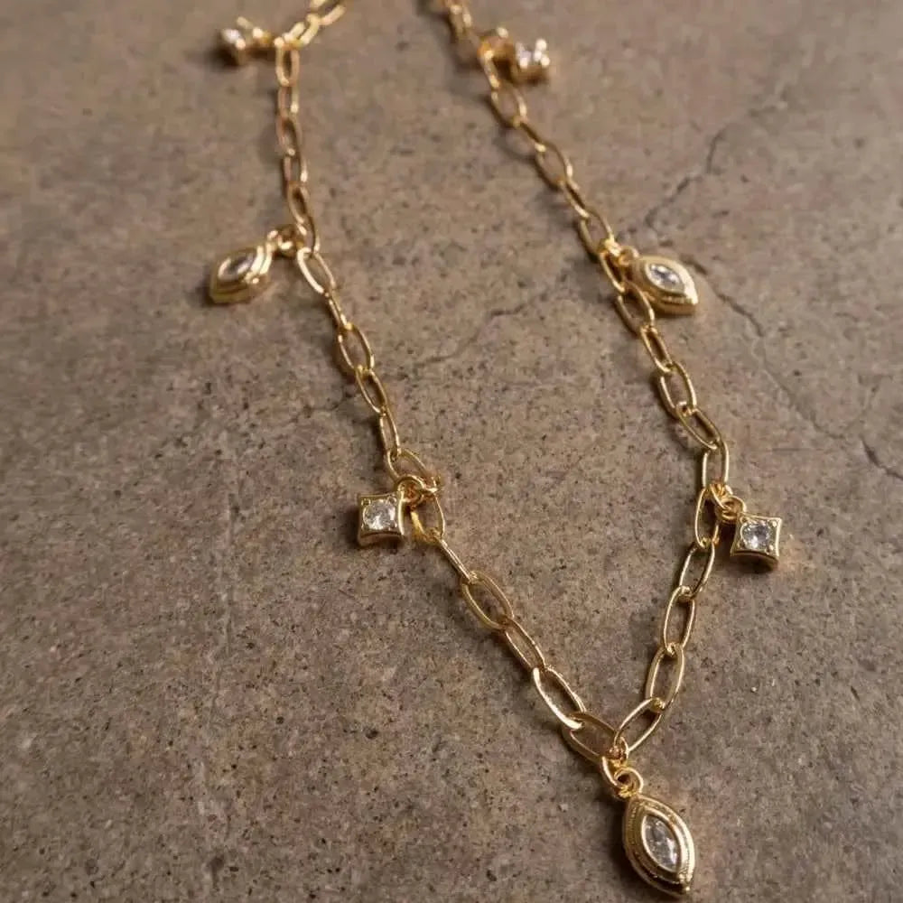 Gold‑Plated Copper Zircon Pendant