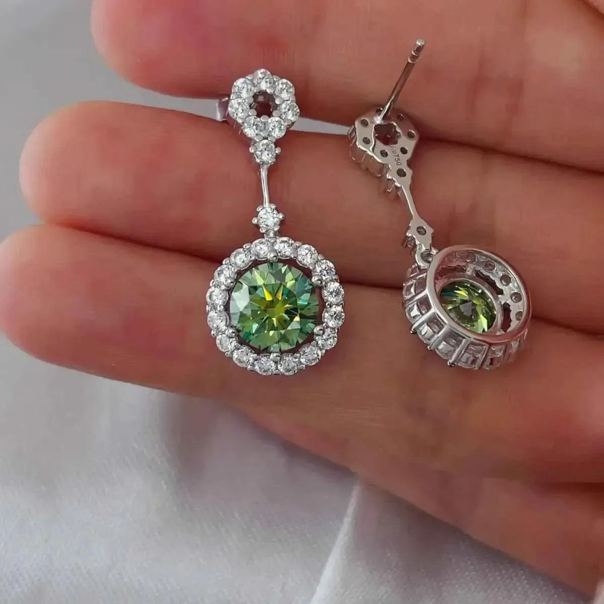4 Carat Crystal Halo Earrings