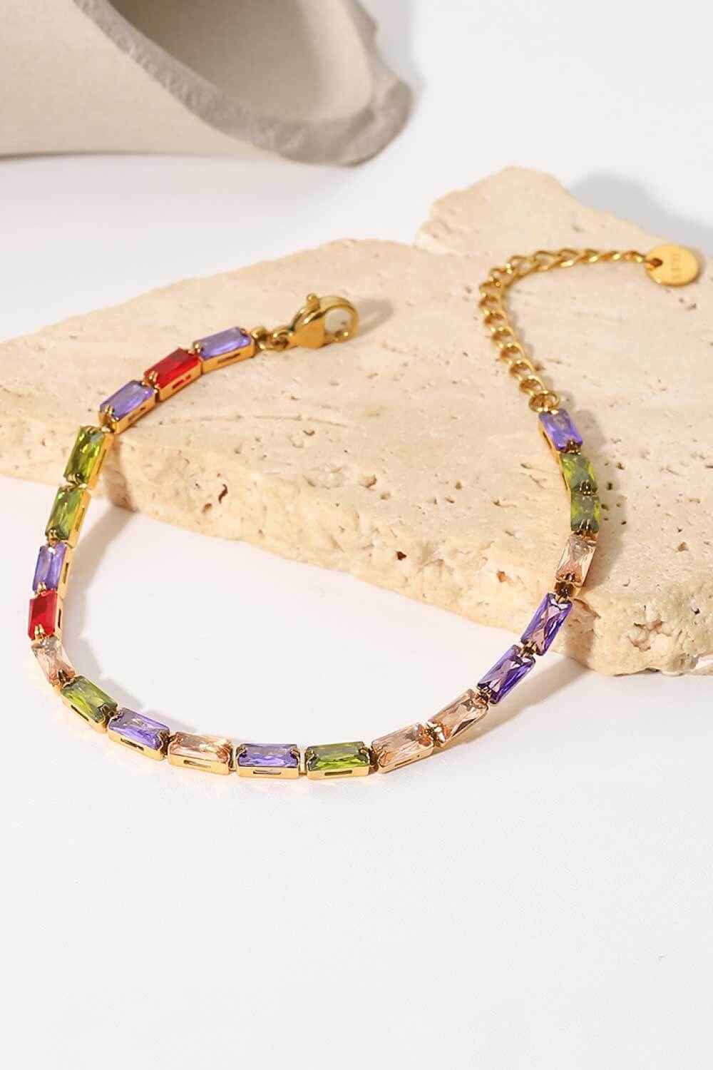 Gold Multicolor CZ Bracelet