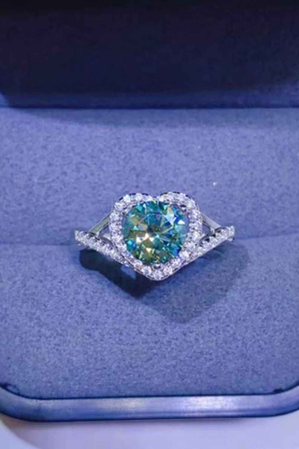 Romantic Moissanite Heart Ring