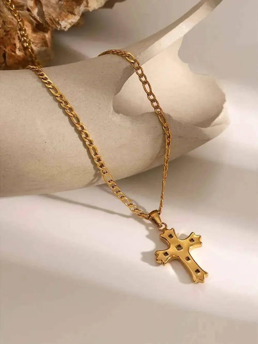 Sparkling Cross CZ Necklace Stainless