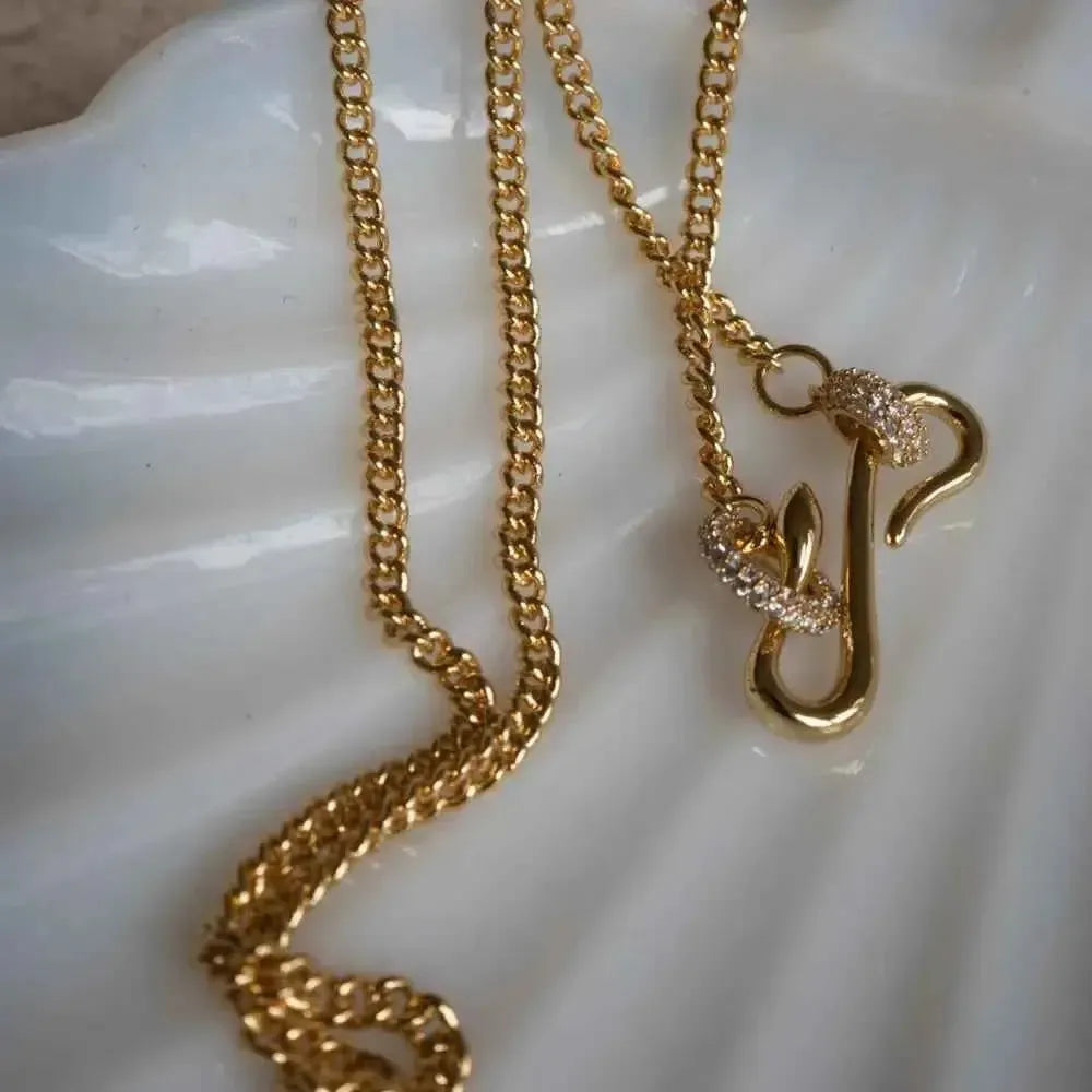 Gold‑Plated Copper Zircon Pendant