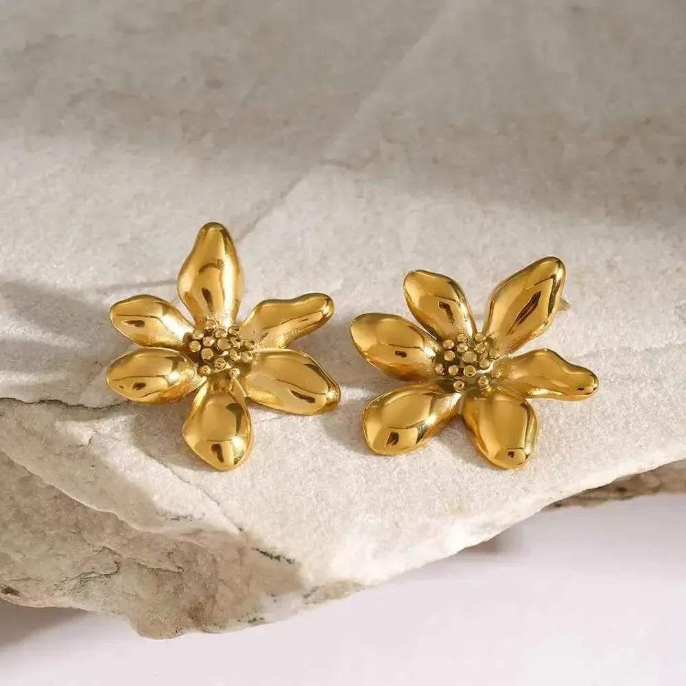 Dainty Stainless Steel Flower Earrings