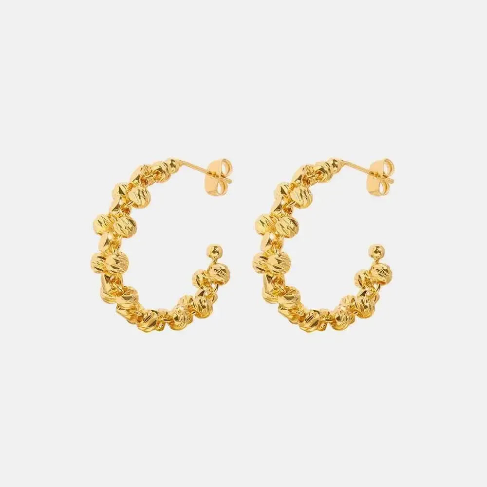 Sleek Titanium Steel C-Hoop Earrings