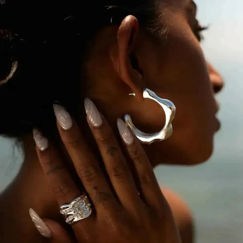 Modern Stainless Curve Earrings