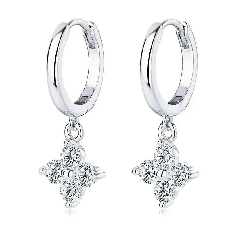 Elegant Moissanite Dangle Hoops