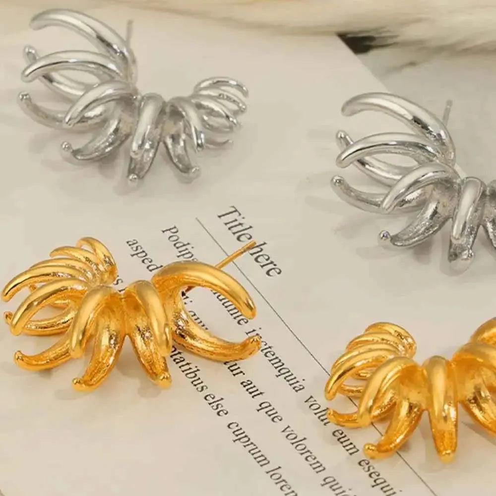 Sculptural Titanium Steel Earrings