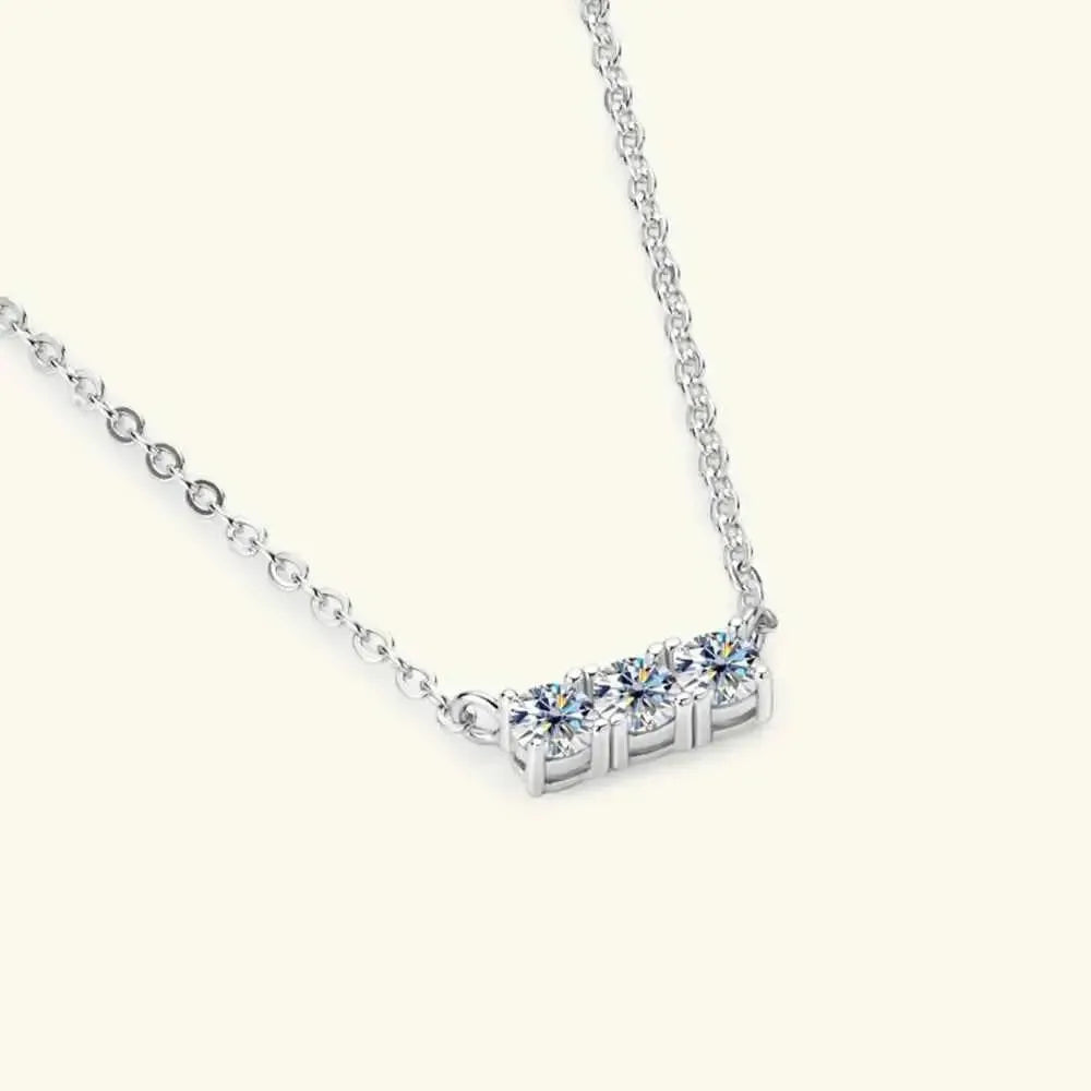 Moissanite Bar Pendant Necklace