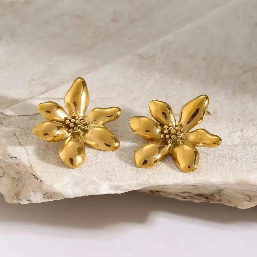 Dainty Stainless Steel Flower Earrings