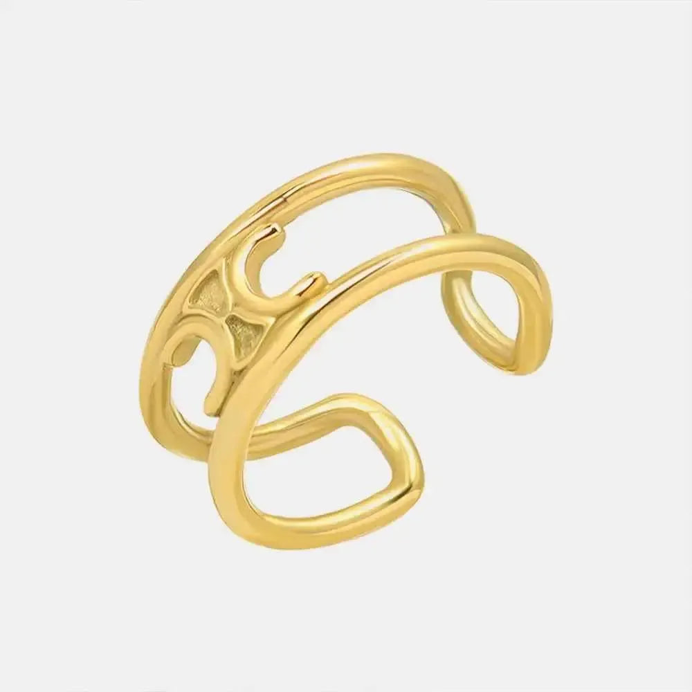 Double-Layered Ring – Titanium Steel Style