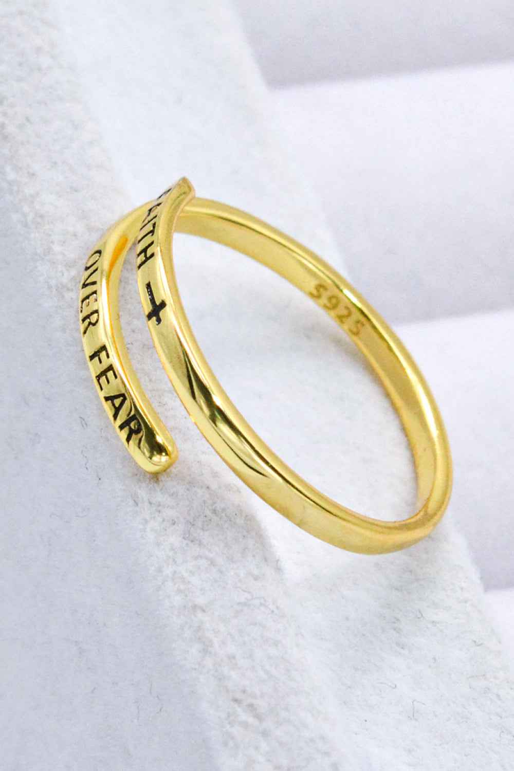 FAITH OVER FEAR Motivational Inspirational Ring