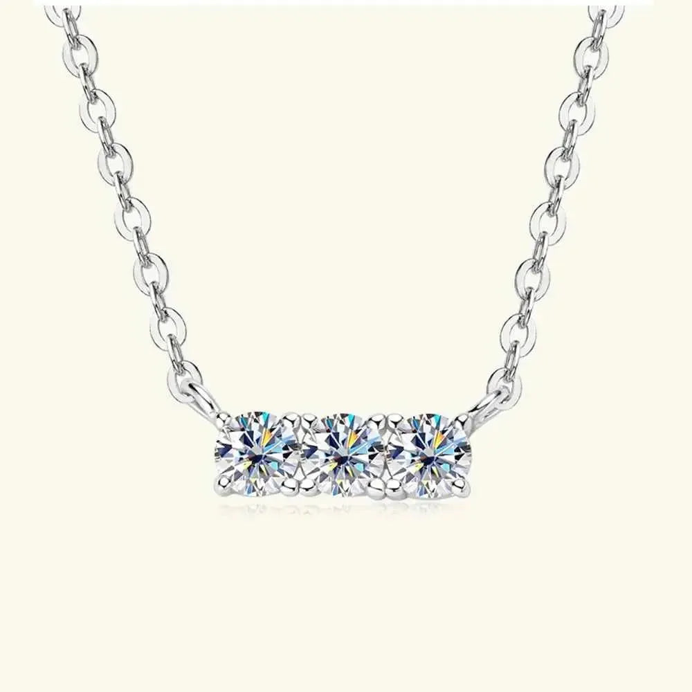 Moissanite Bar Pendant Necklace